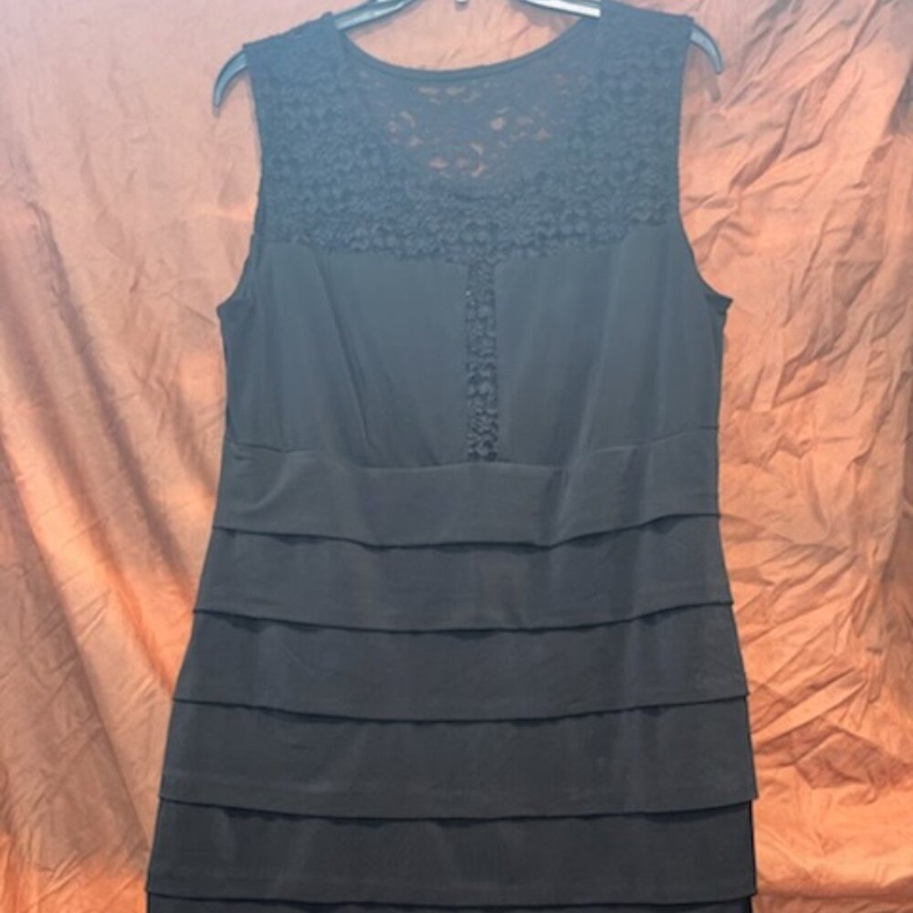 ENFOCUS WOMEN Sleeveless Dress Black Lace Size 16W